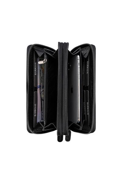 Garbalia Orleans Hakiki Deri Telefon Bölmeli El Çantası Cüzdan Kartlık