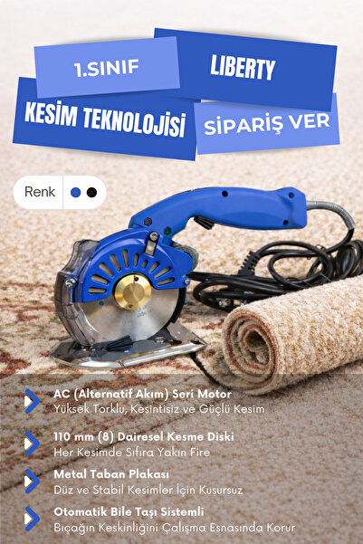 Liberty Mini Dairesel Halı & Kumaş Kesim Makinası – Dayanıklı 110 mm Kesme Bı...