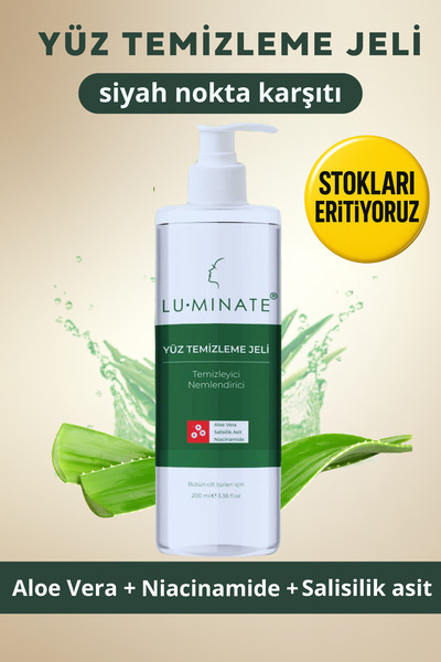 Luminate Yüz Temizleme Jeli Salisilik Asit Siyah Nokta Karşıtı Yağlı ve Karma...
