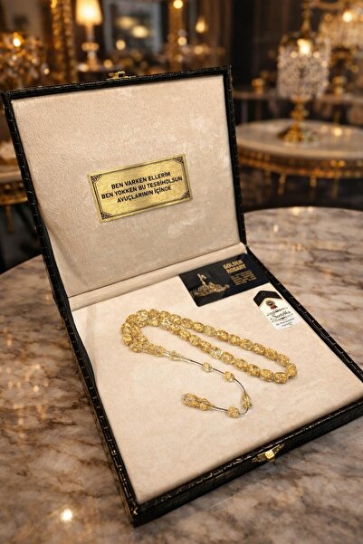 ANP MODA TASARIM Özel Yazılı. Özel Kutulu 24k Altın Parçacıklı Tesbih Erkek H...