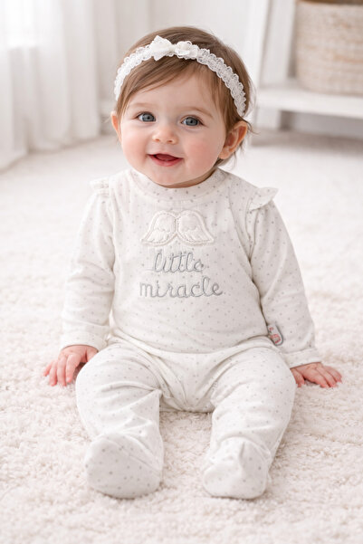 AKİ MODA KİDS Little Miracle Angel Winged Cotton Baby Romper Does Not Include...