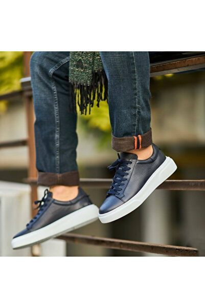 Elit 699 Тъмносини 100% естествена кожа Ултра удобни мъжки обувки за всеки ден