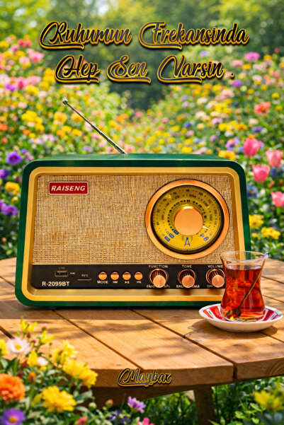 Maybax Saray Esintili Ahşap Görünümlü Bluetooth USB TF Kart FM Radyo Destekli...
