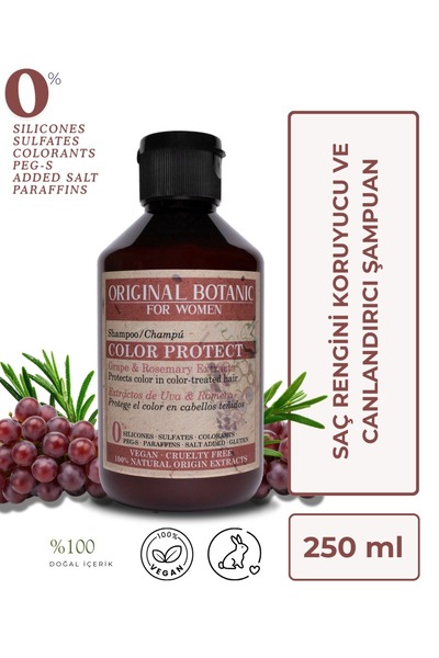 Original Botanic Vegan Color Protective Women's Shampoo - 250 ml