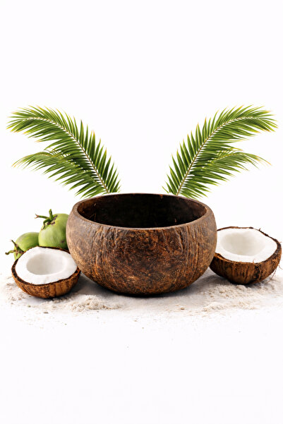 Kuru Yeşil Coconut Bowl - Natural - Coconut Bowl - Salad Bowl - Jumbo - Snack...