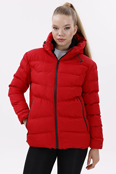 freemen Női piros szélálló polár szőrme vízálló kabát kabát Parka