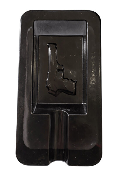 Jenisa El Yapımı Cam Kabartma Detaylı Füme Puro Küllük - Ağır Cam Tasarım