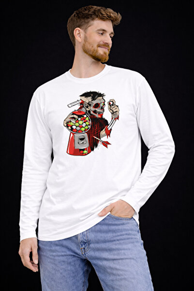 Me&On WEAR Skull Gum Machine Printed Long Sleeve T-Shirt – Premium Cotton, Re...