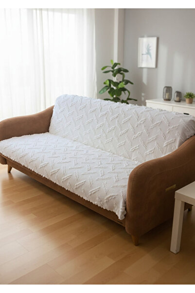 Sivalde Bohem Koltuk Örtüsü Beyaz, Salon Çekyat/Kanepe Örtüsü, 160x210 cm, 1 ...