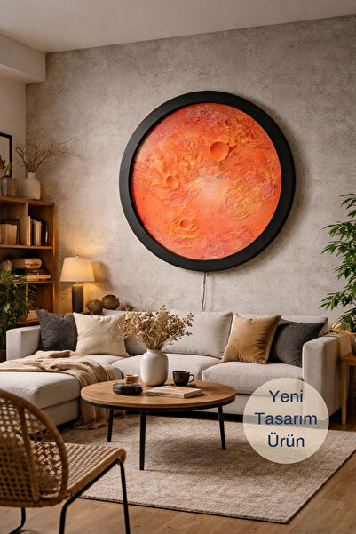 Woodnity Işıklı Duvar Tablosu, Modern El Yapımı Ay Tablo, RGB LED Aydınlatmal...