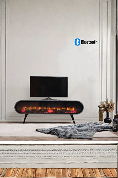 Breda Home Concept Duo Mdf Şömineli Antrasit Tv Ünitesi Tv Sehpası