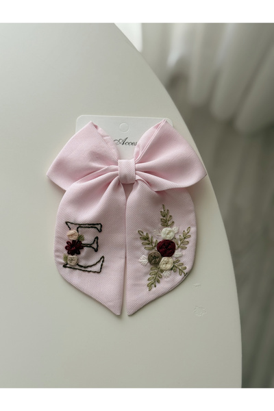 Nur Baby Kız çocuk pembe özel isimli fiyonk toka