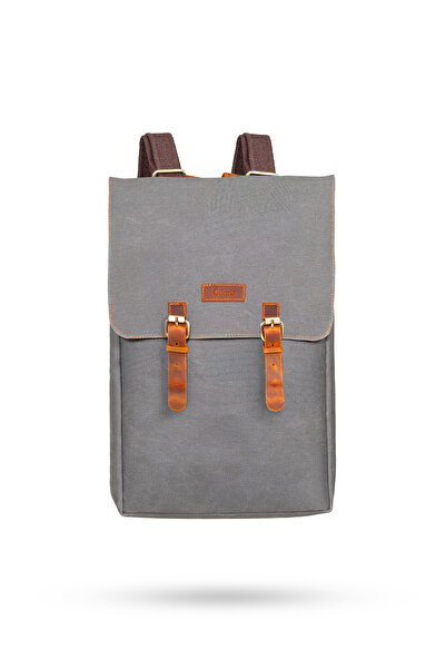 Gillario Design02 15.6 Inch Gray Canvas Laptop Backpack