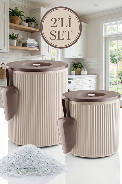 GLUS 2 Adet Toz Ve Tablet Deterjan Saklama Kutusu Deterjan Saklama Kabı