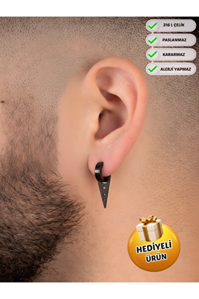 Piercing Market Steel & Silver أقراط متدلية من الفولاذ للرجال للجنسين مقاومة ...