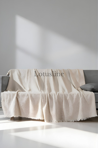 Lotusline Бавовняний диван - диван-ковдра 170x220 двосторонній, не пропускає ...