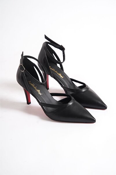 Ayakkabı Ateşi Черни дамски обувки на тънък ток Stiletto Jamila