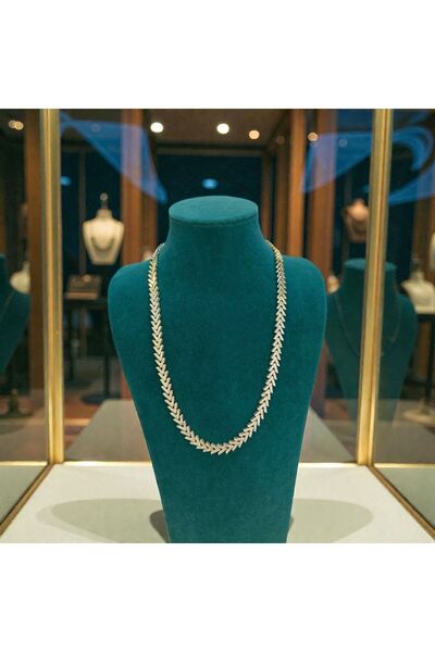 Çelik 14K ZİRKON TAŞLI KOLYE KARARMAZ