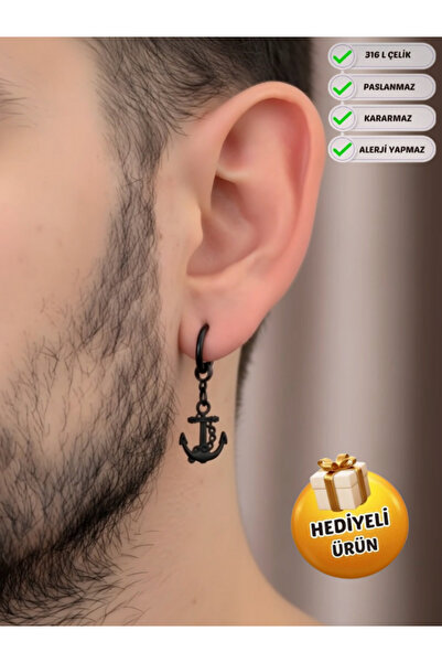 Piercing Market Steel & Silver نموذج مرساة للجنسين للرجال - متدلي من الفولاذ،...