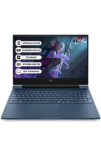 HP Victus CJ6L4EA AMD Ryzen AI 5 340 16GB 512GB SSD RTX5060-8GB Freedos 15.6"...