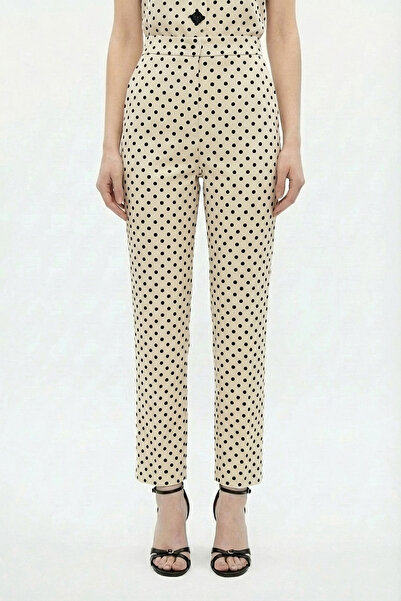Distimi بنطلون بولكا دوت واسع الأرجل كريمي