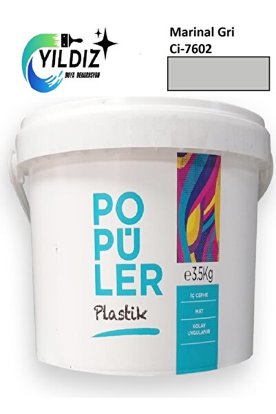 Polisan Popüler Plastik Mat Iç Cephe Boyası 3 kg Marjinal Gri