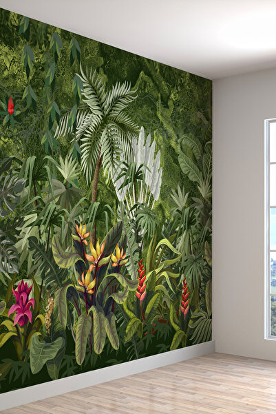dreamwall Tropik Orman Desenli Silinebilir Sağlıklı Tekstil Duvar Kağıdı