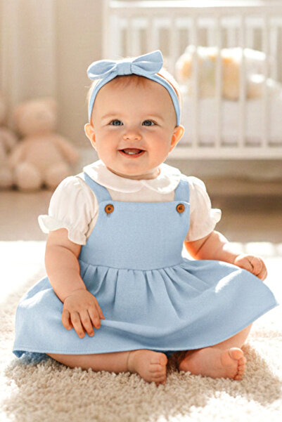 bshood X Silk Atlas Bandana Baby Collar Short Sleeve Ruffled Muslin Dress