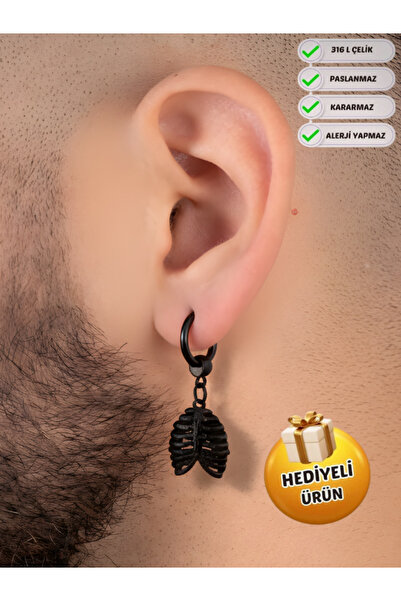 Piercing Market Steel & Silver Men's Unisex Steel Dangle Earrings Rust No Dar...