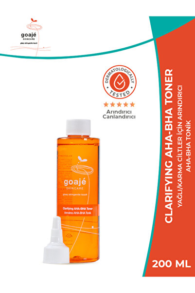 Goajé SKINCARE Clarifying AHA-BHA Toner, Yağlı, Karma Ciltler için Arındırıcı...