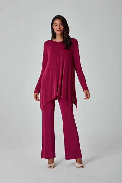 Mizalle Yırtmaç Detaylı Buzy Fuşya Pantolon