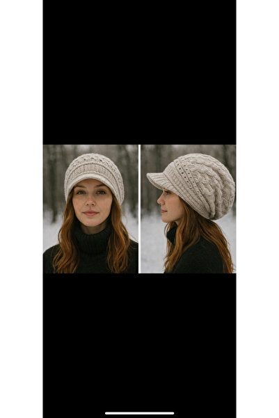 Vemod قبعة محبوكة مبطنة بحواف - حجري