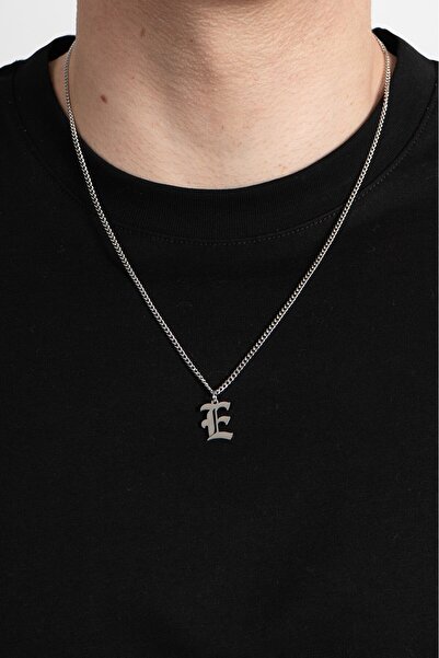 UKHWD SUPPLY قلادة من الفولاذ على شكل حرف E على الطراز القوطي 316L KA1104GM