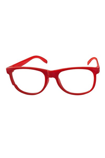 partidolu Kırmızı Renk Camsız Oyuncak Okuma Gözlüğü Clark Kent Model Gözlük 1...