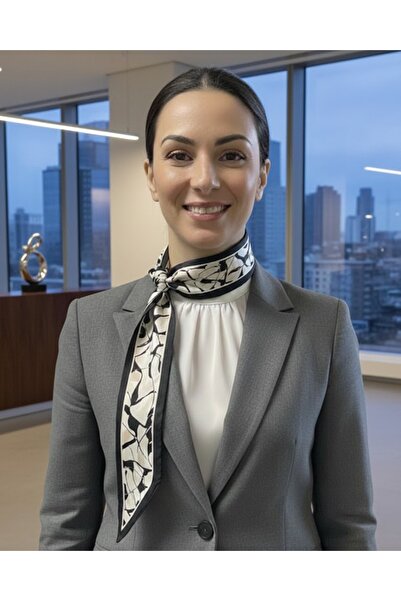 tarzınısec Marble Touch Striped Scarf Bandana Estascarf 7.5X100Cm