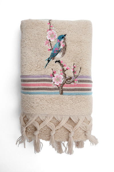 Arliva Home Asuman Nakıslı Havlu Bej 30x50