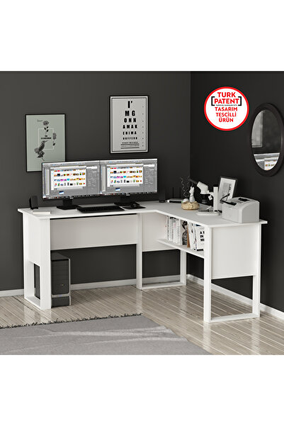 Betroya Randi Çalışma Masası - Beyaz / Beyaz