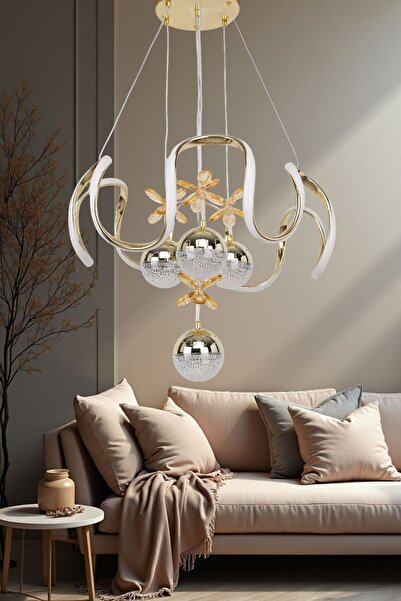 Harnelli 3 Renk Yanabilen 4 TOPLU Modern Ledli Avize