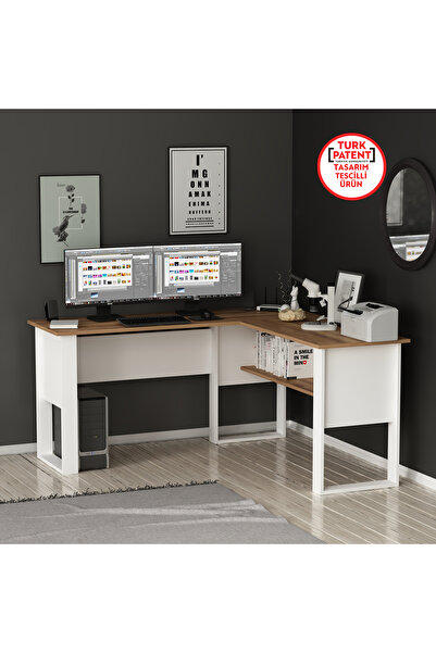 Betroya Randi Çalışma Masası - Beyaz / Kemençe