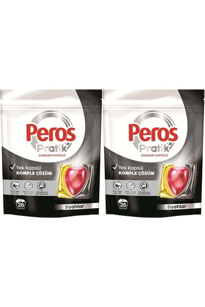 Peros Pratik Matik Çamaşır Deterjanı Kapsülü - Tableti 52 Adet Siyahlar (2PK*26)