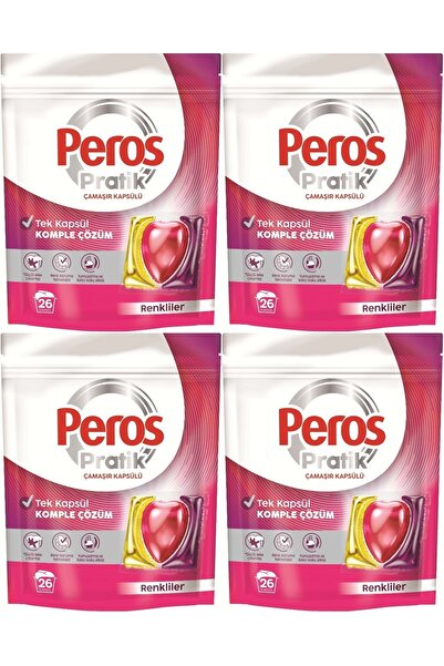 Peros Pratik Matik Çamaşır Deterjanı Kapsülü - Tableti 104 Adet Renkliler (4P...