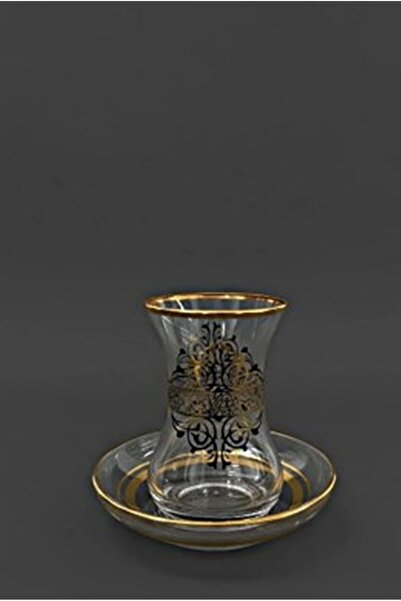 DECOSTYLE Pasabahce Venus Gold Detailed 12 Piece İncebelli Tea Set - Decorate...