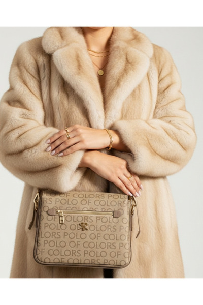 Çanta Trend Polo Of Colors Візон шкіра виглядає багатосекційним жіночим сумко...