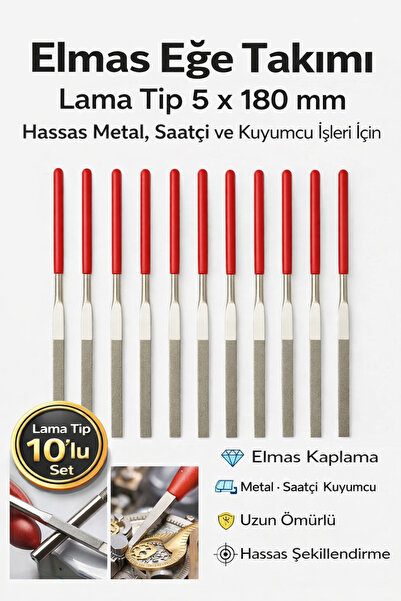 SENBANG Elmas Eğe Takımı Lama Tip 5 x 180 mm – Saatçi ve Hassas Metal İşçiliği