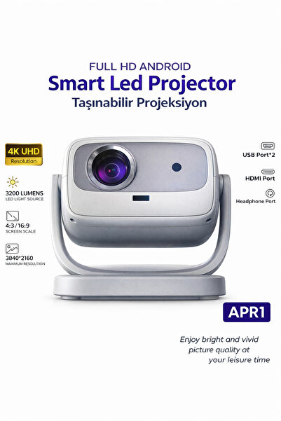 VOOKA Projeksiyon Cihazı Taşınılabilir Wifi 2.4+5G-6.0 4K UHD 150 İnç Dahili ...