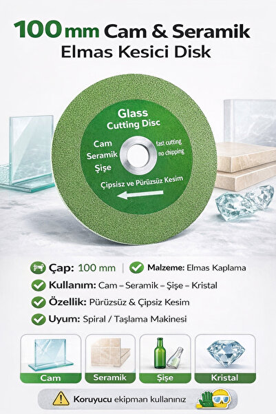 SENBANG Cam Seramik Şişe Kesme Taşlama Elmas Disk 100 mm | Cam, Fayans, Seram...