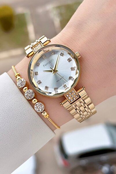 Ferrucci Gold Color 32 mm Women's Wristwatch and Bracelet