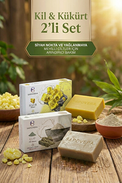 Sapovera Kil & Kükürt 2'li Set : Siyah Nokta ve Yağlanmaya Meyilli Ciltler İç...