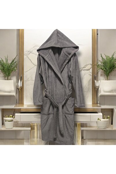 MYSOFTHOME روب حمام مخملي بغطاء للرأس مصنوع من القطن بنسبة 100%