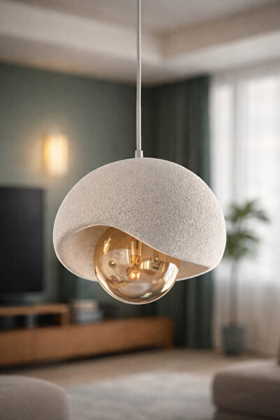 ZAVANSA Sarkıt Avize Rustik E27 Modern Beton Avize Bohem Beton Görünüm (E27 A...